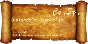 Csiszér Szebáld névjegykártya